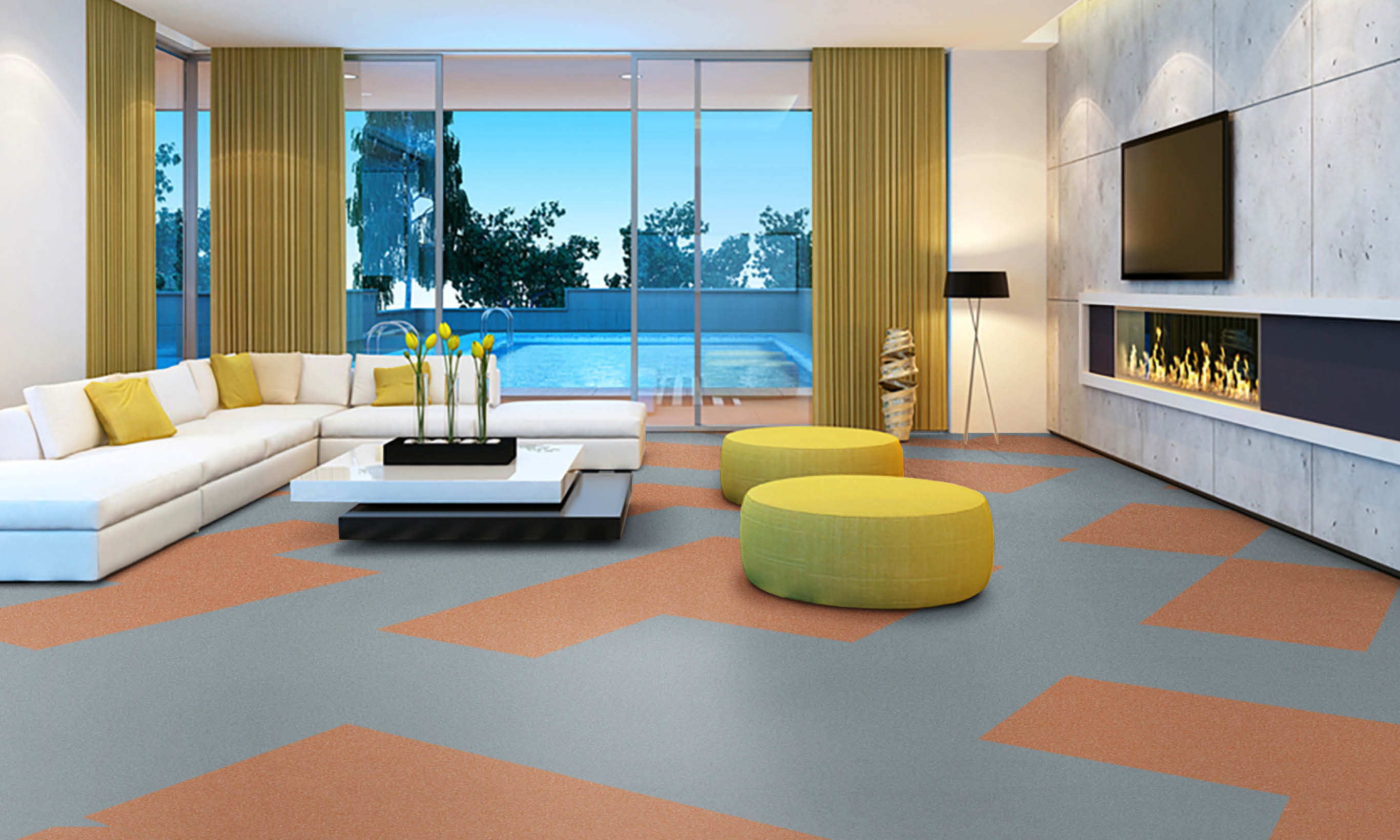 Contemporary villa living room 